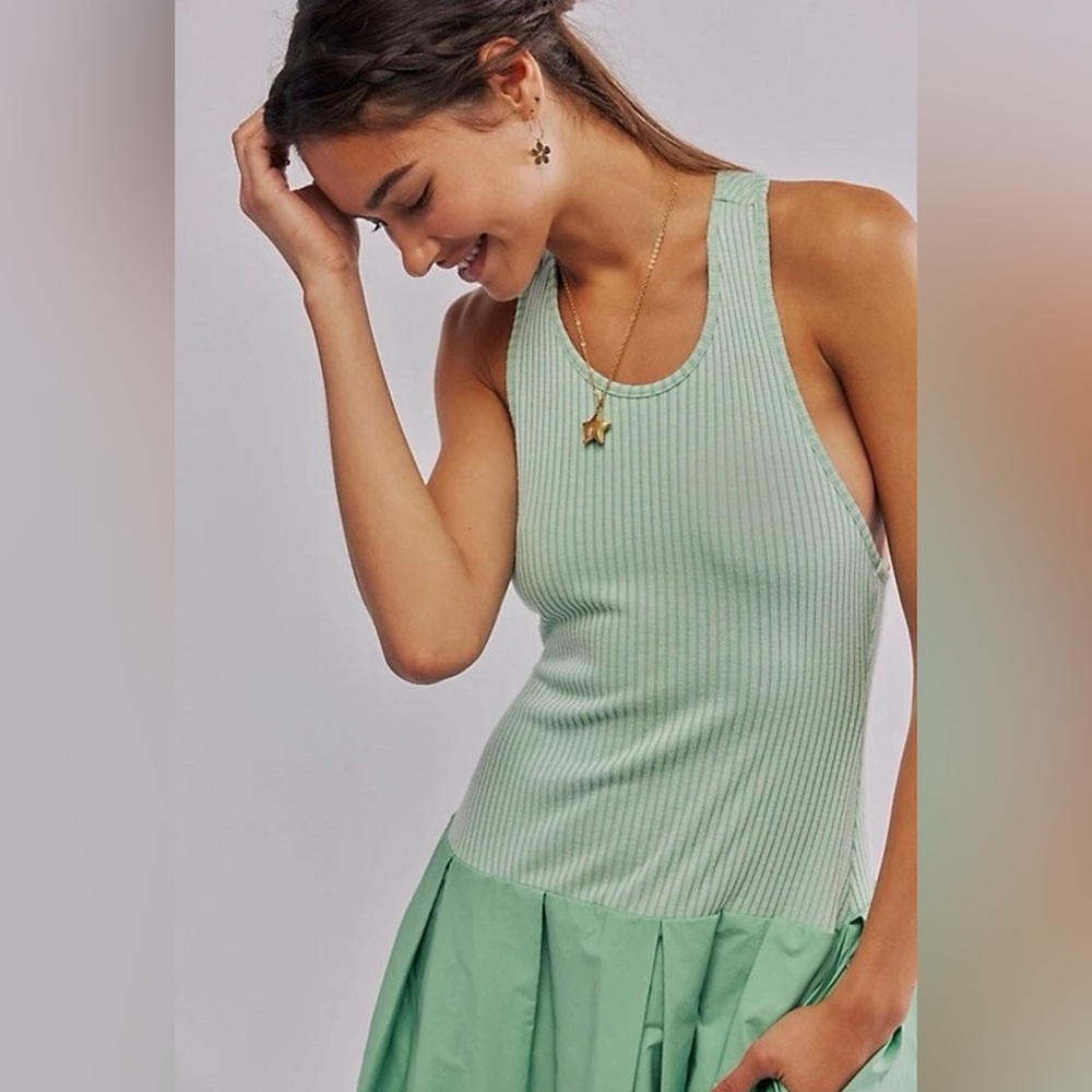 Free People Drops Of Venus Drop Waist Midi Dress, Lime Green, Various Sizes NWOT - Picture 4 of 10